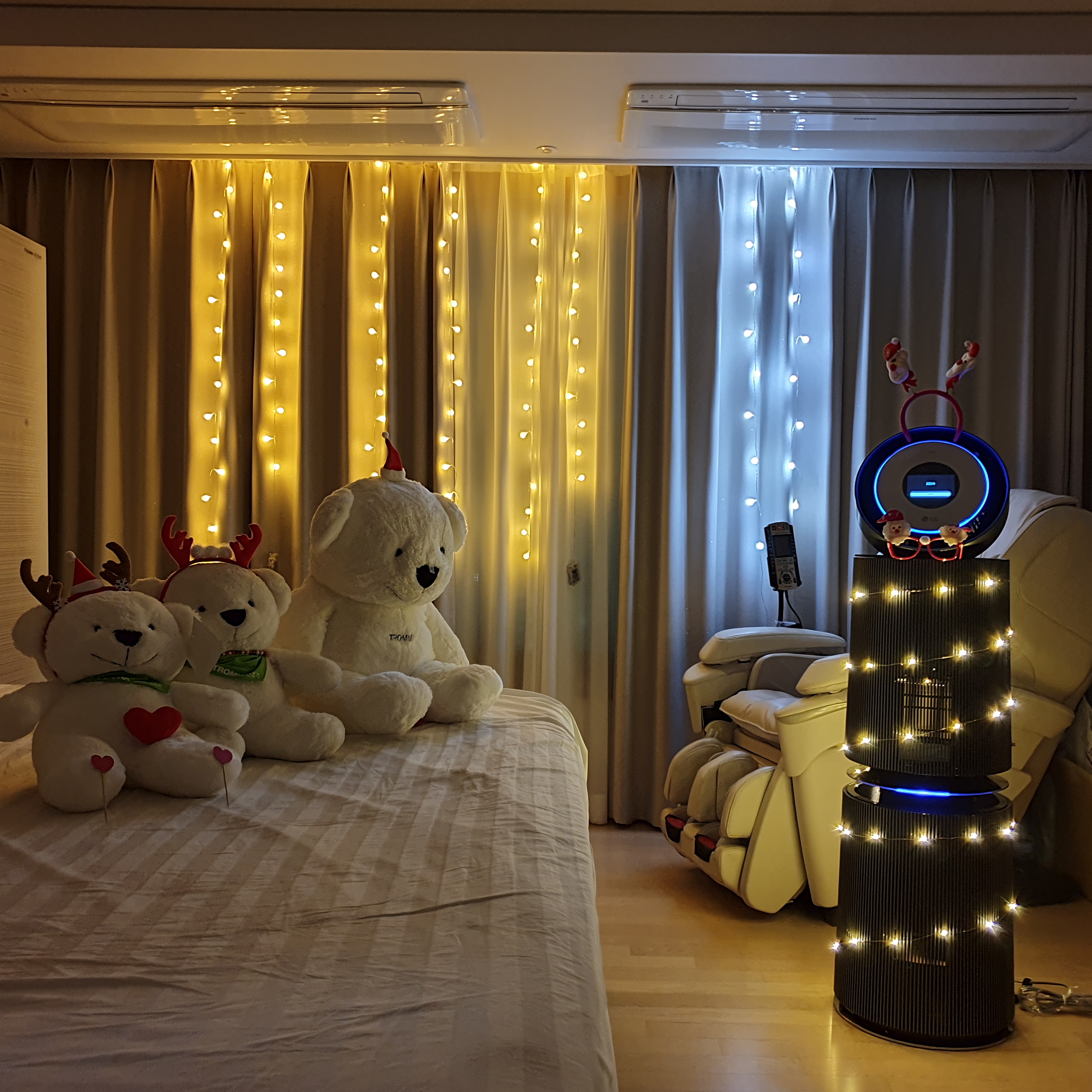 우리 집 공기는 청정 가득, 분위기는 설렘 가득! LG 가전과 함께한 곰돌이 가족의 크리스