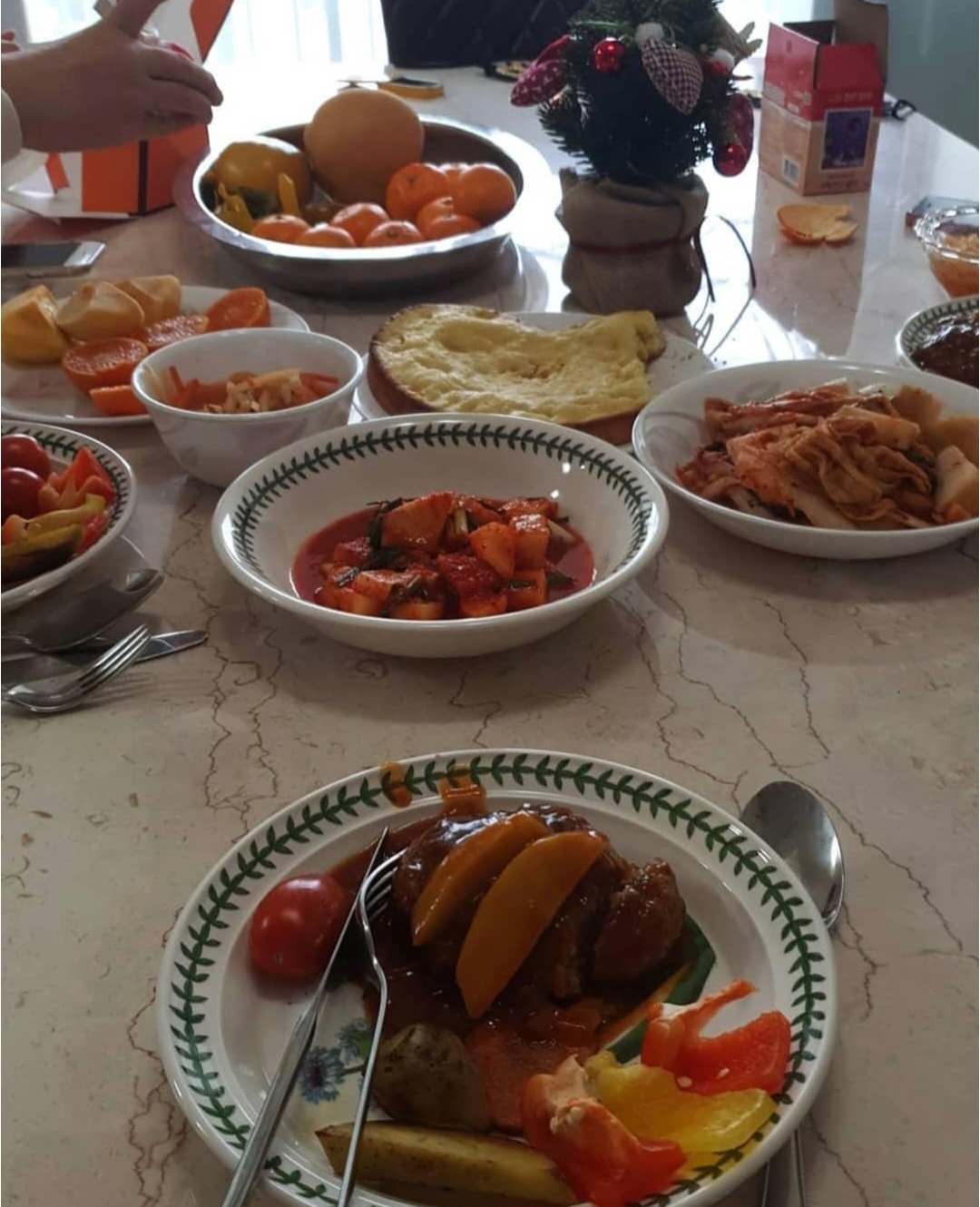 크리스마스 홈파티에서 냄비로 요리하기